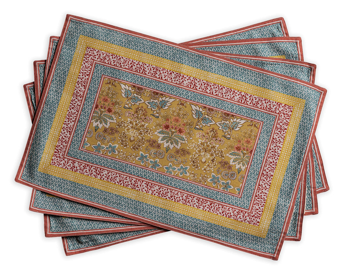 Maison d'Hermine placemats set of 4 in cotton, 13x19 inches, washable and protective.