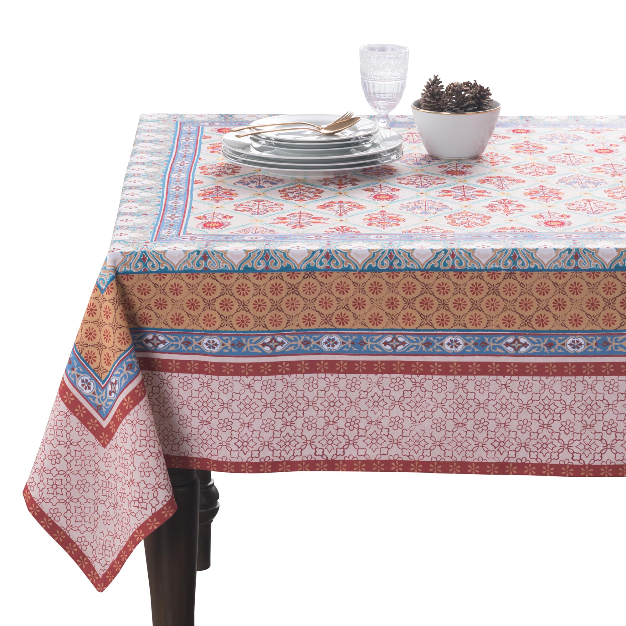 Maison d' Hermine Romane watercolor art tablecloth elevates holiday dining with rich detail