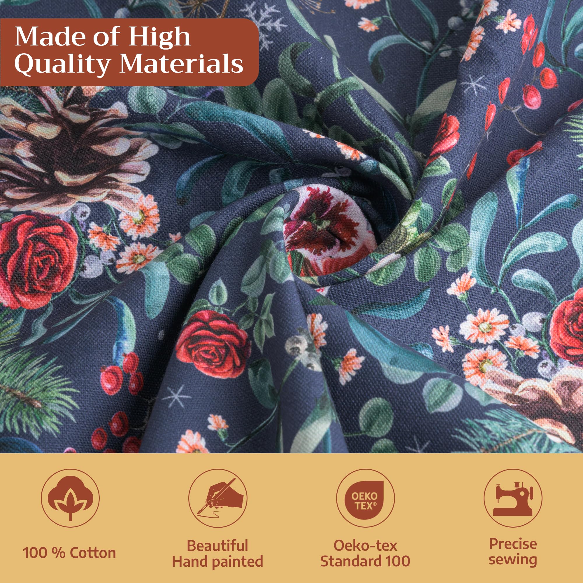 Maison d' Hermine 100% cotton tablecloth offers soft durability for daily dining