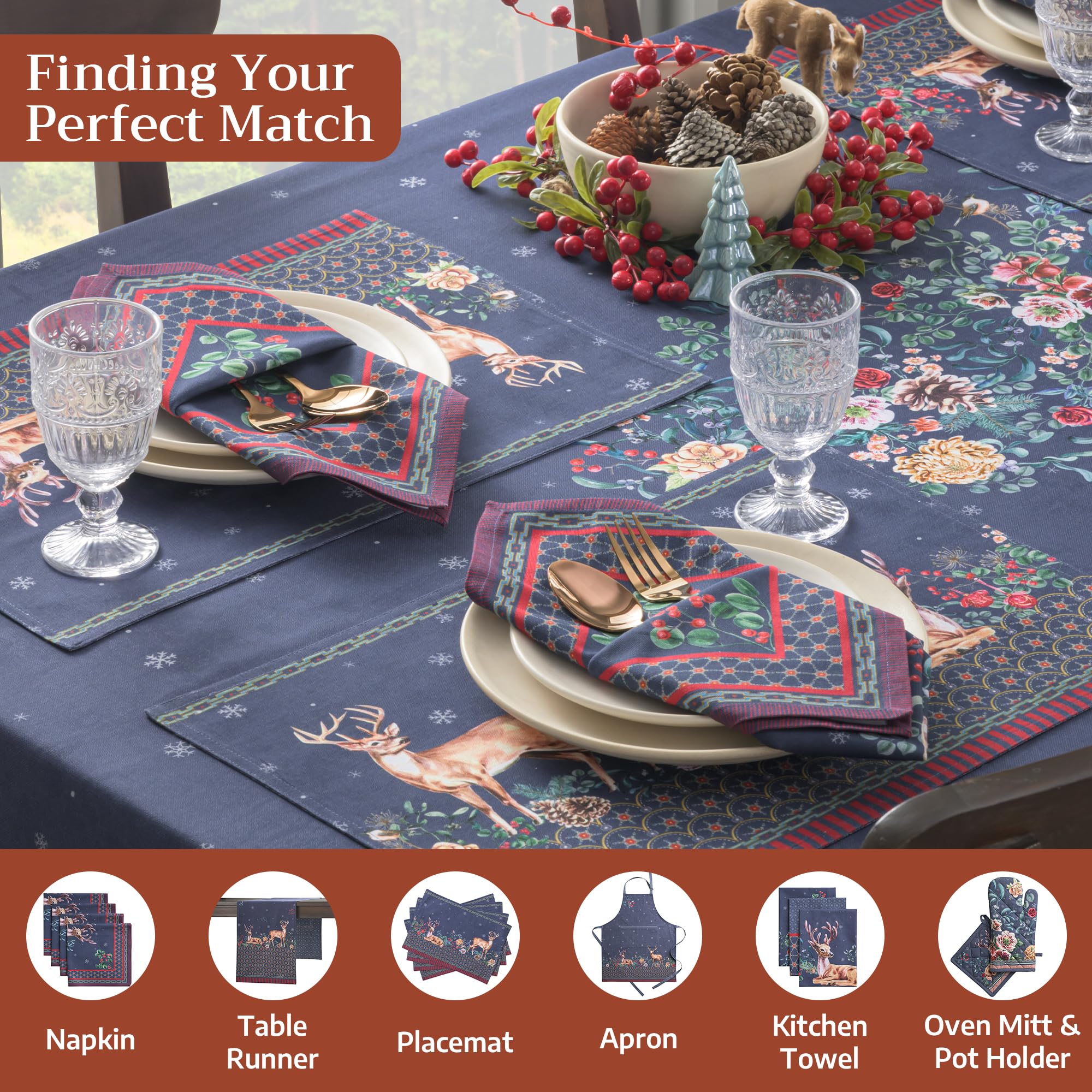 Maison d' Hermine fall decor tablecloth creates warm seasonal ambiance