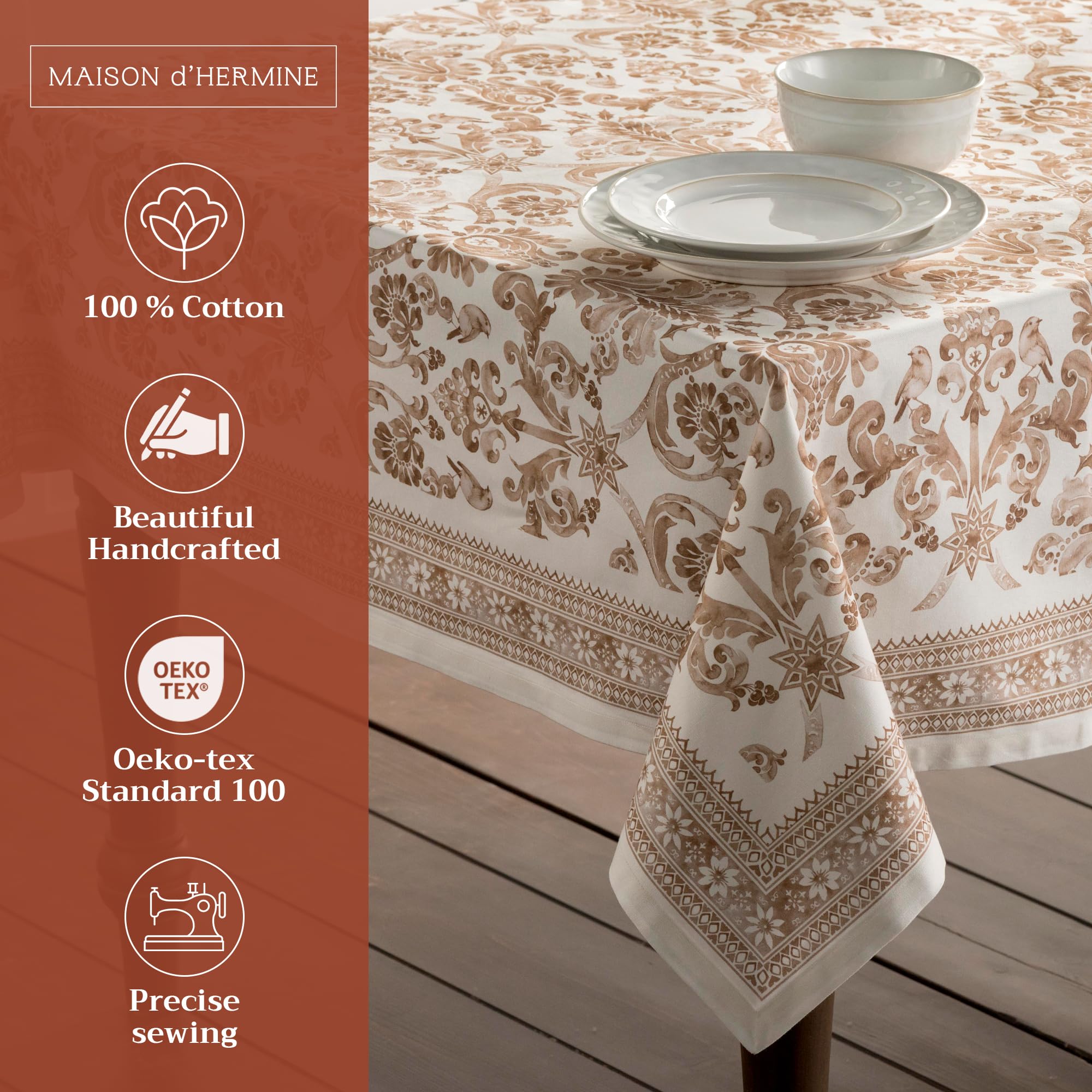 Maison d' Hermine 60x108 tablecloth ready for gatherings and celebrations