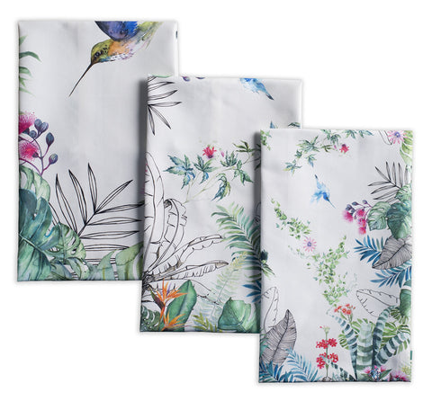 Maison d' Hermine Tropiques towels set3 in watercolor pattern brighten kitchen decor