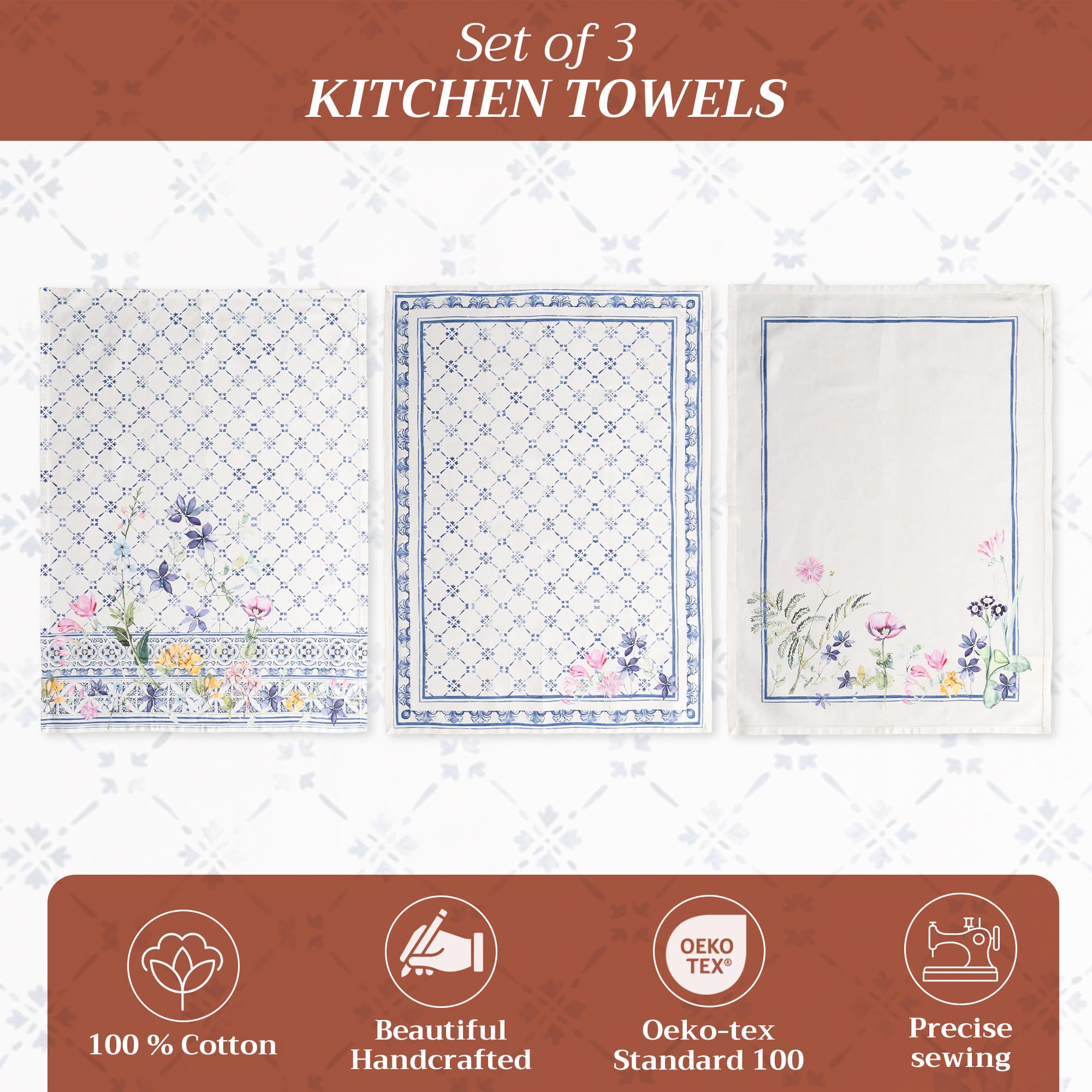 Maison d' Hermine watercolor art towels brighten countertops and dry glassware