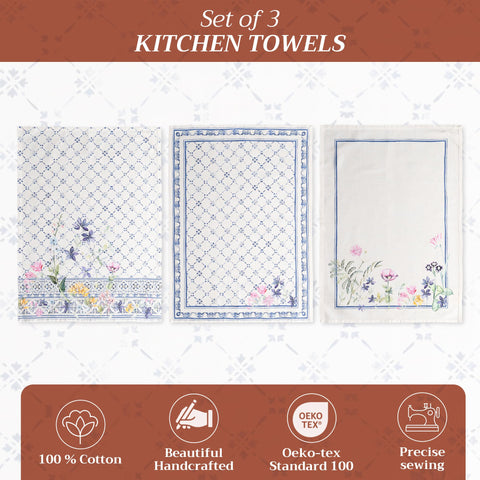 Maison d' Hermine watercolor art towels brighten countertops and dry glassware