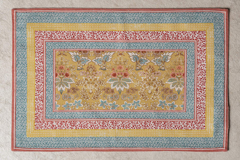 Watercolor design placemat by Maison d'Hermine with hand-rendered European motif.