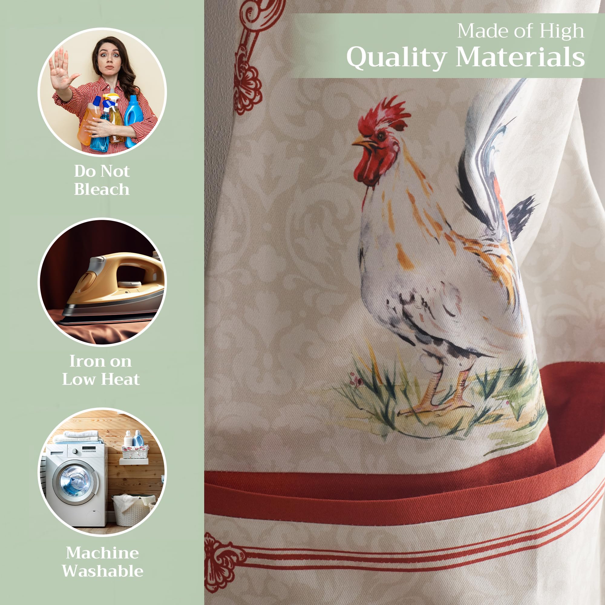 Maison d'Hermine Campagne apron long ties provide secure wrap for servers or cooks.