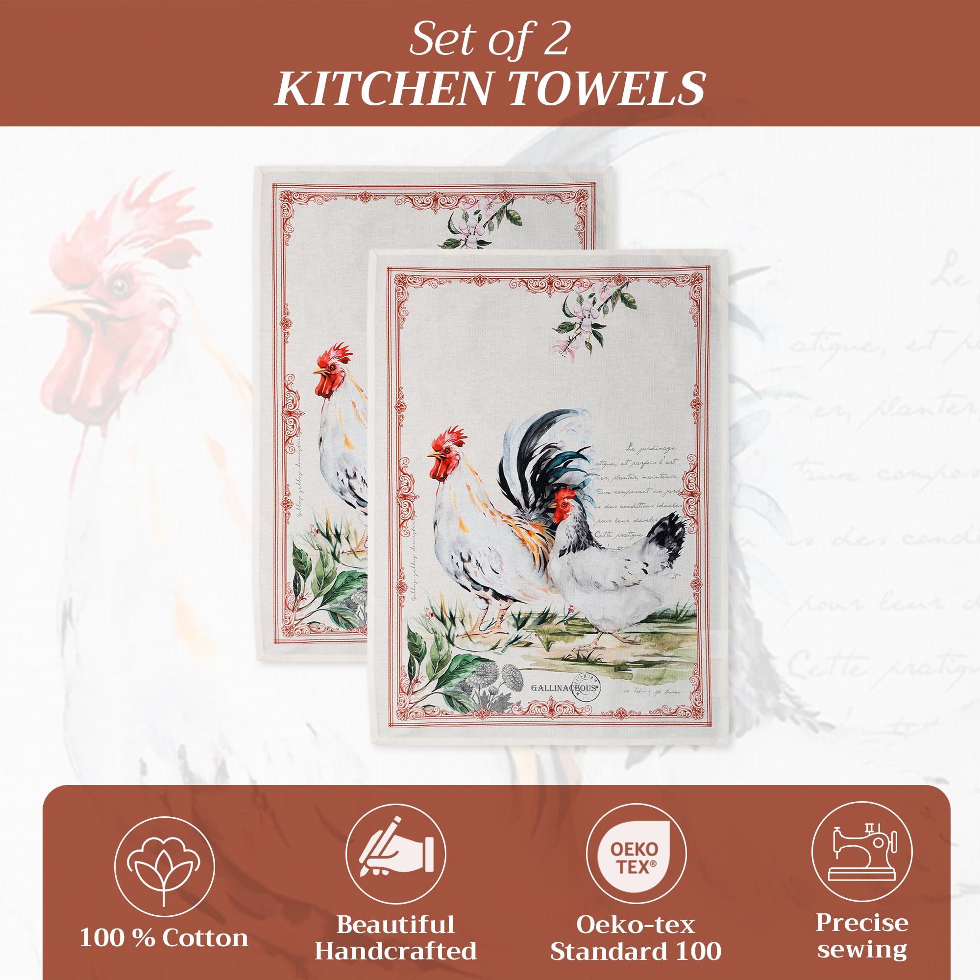 Maison d'Hermine cotton kitchen towel for drying dishes and hands.