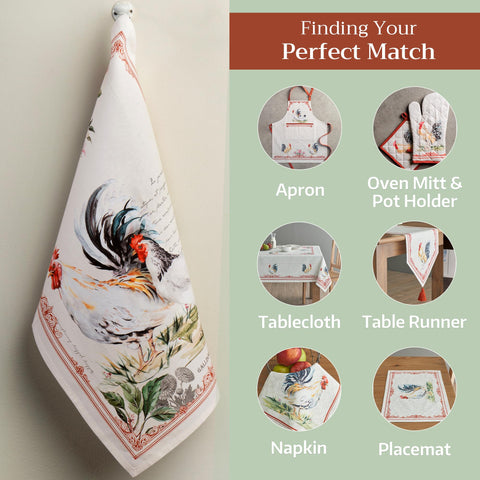 Maison d'Hermine decorative towels elevate farmhouse-style kitchen decor.