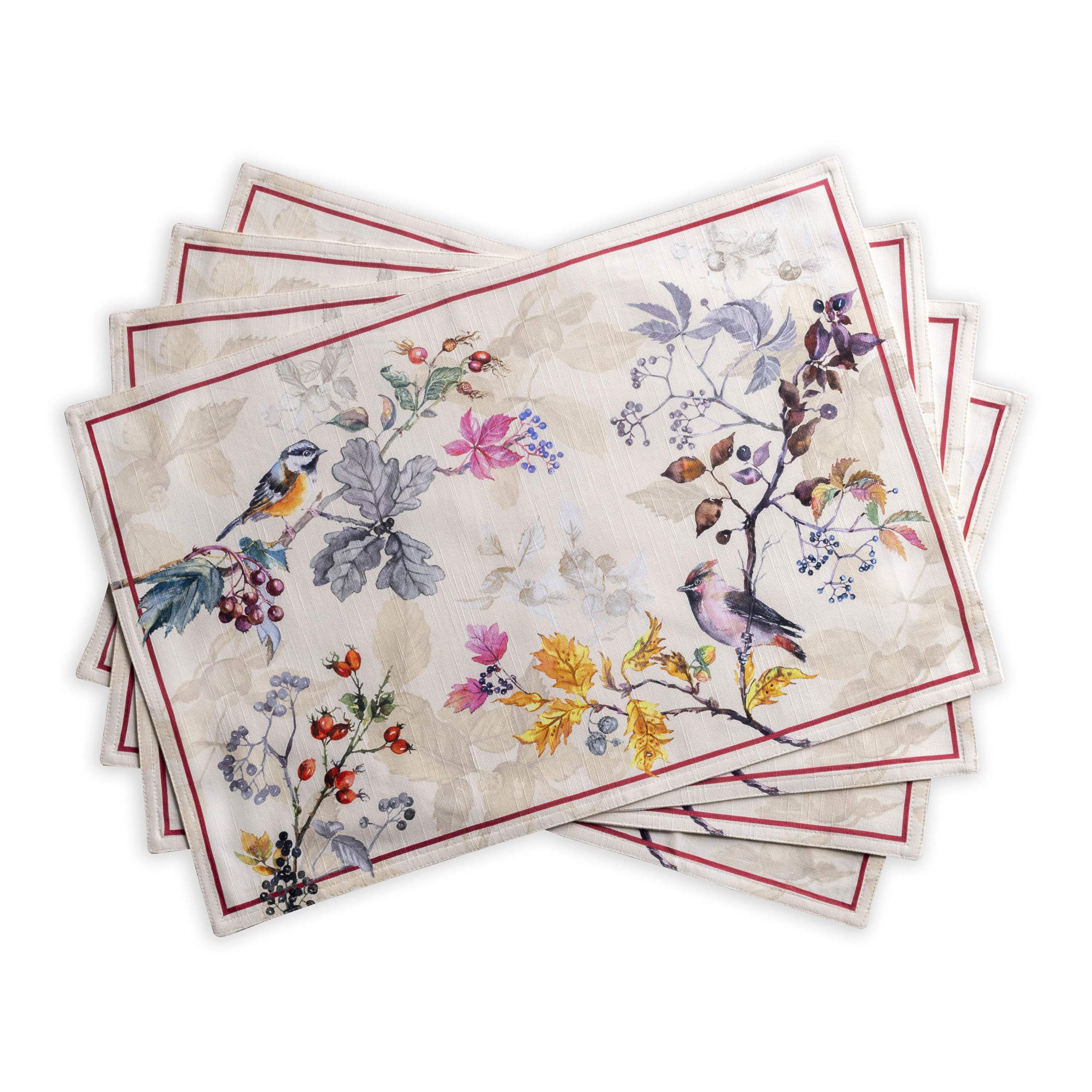 Maison d' Hermine Equinoxe beige placemats add elegant protection for holiday meals.