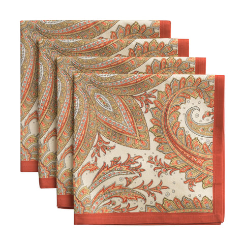Maison d'Hermine Kashmir Paisley napkin close-up shows watercolor detail for elegant table decor.
