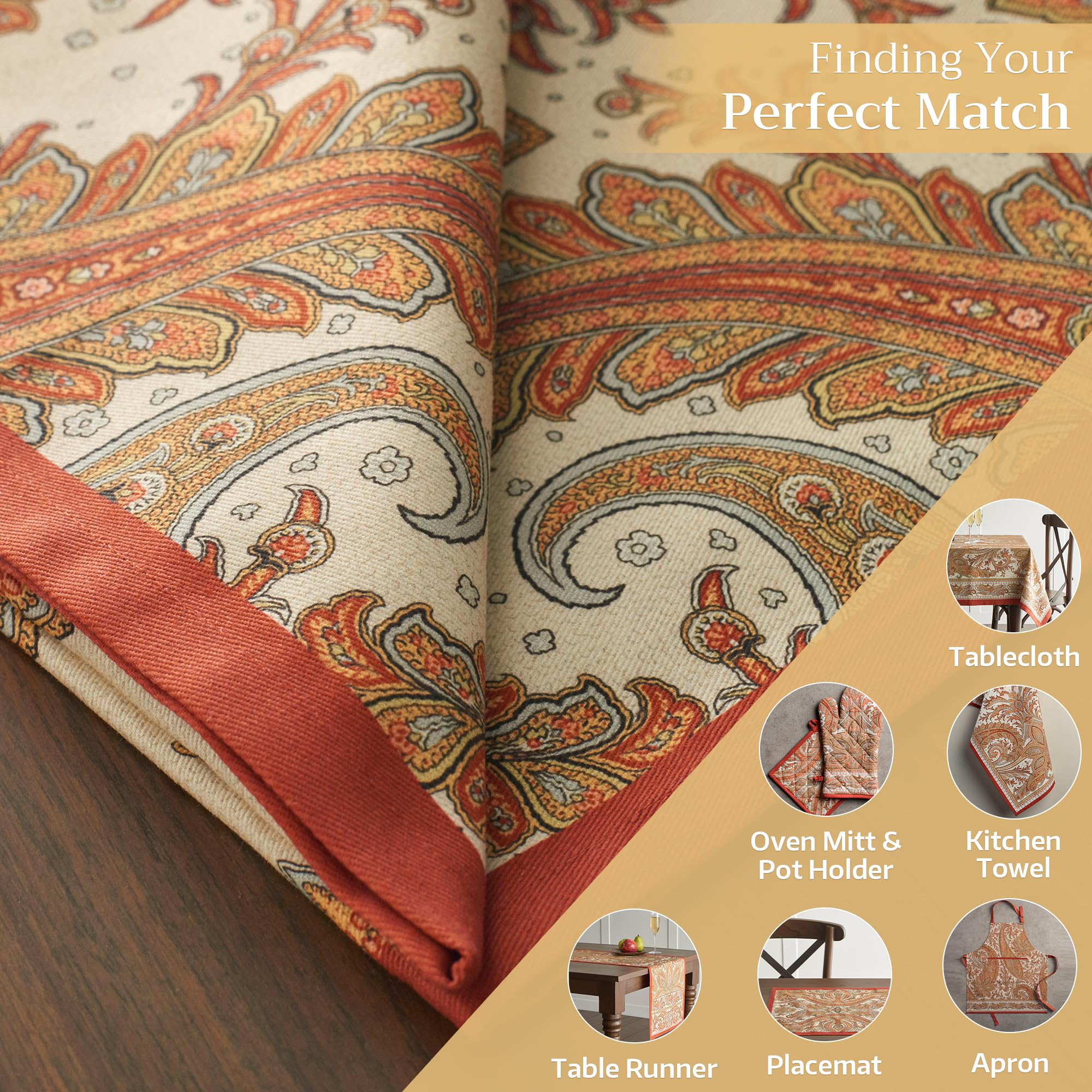 Maison d'Hermine Kashmir Paisley napkins arranged for a refined dinner setting.