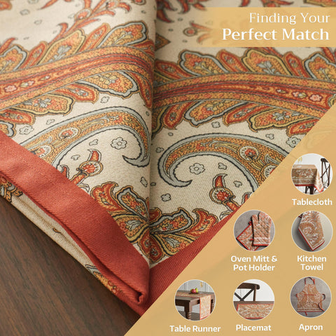 Maison d'Hermine Kashmir Paisley napkins arranged for a refined dinner setting.