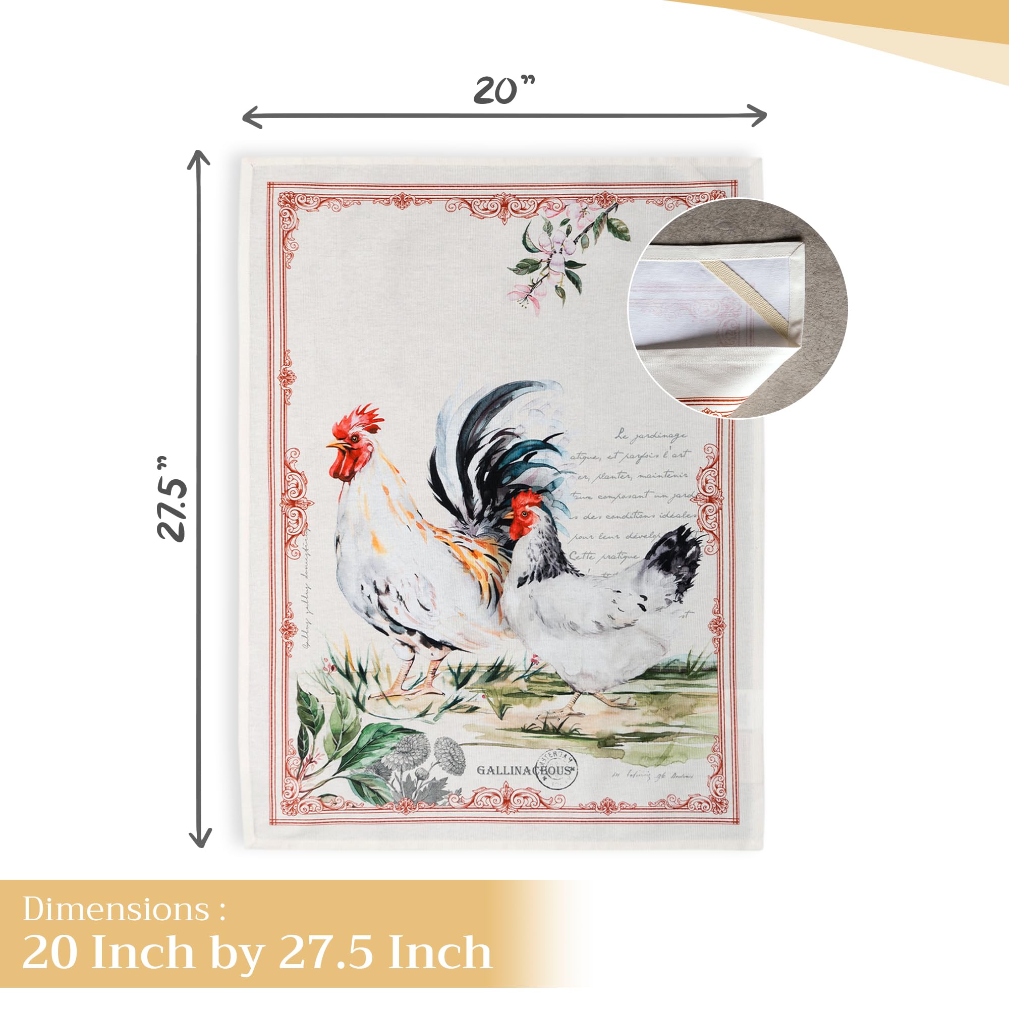 Maison d'Hermine kitchen towel with hanging loop for easy storage.
