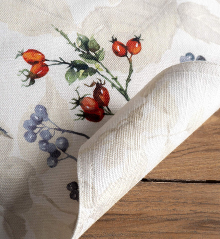 Equinoxe beige placemats offer reusable surface protection.