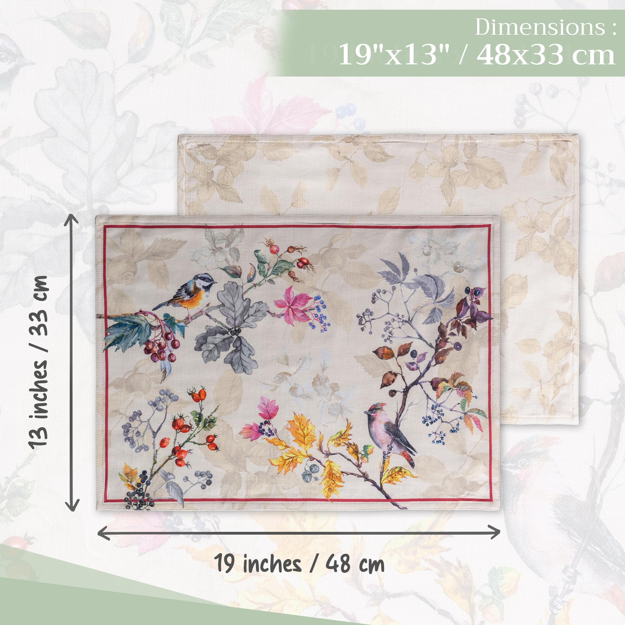Soft, durable cotton placemats ready for everyday use.
