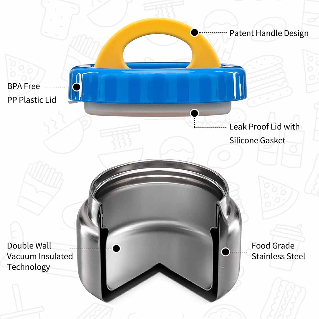 MAISON HUIS portable wrench lid highlights kid-friendly opening assist.