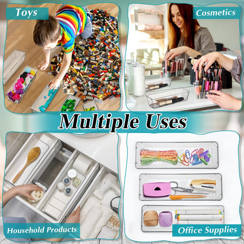 Maitys versatile storage trays fit kitchen, bathroom, office, and vanity.