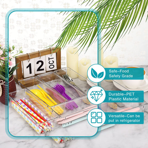 Maitys PET plastic drawer organizer with raised dots prevents slipping.