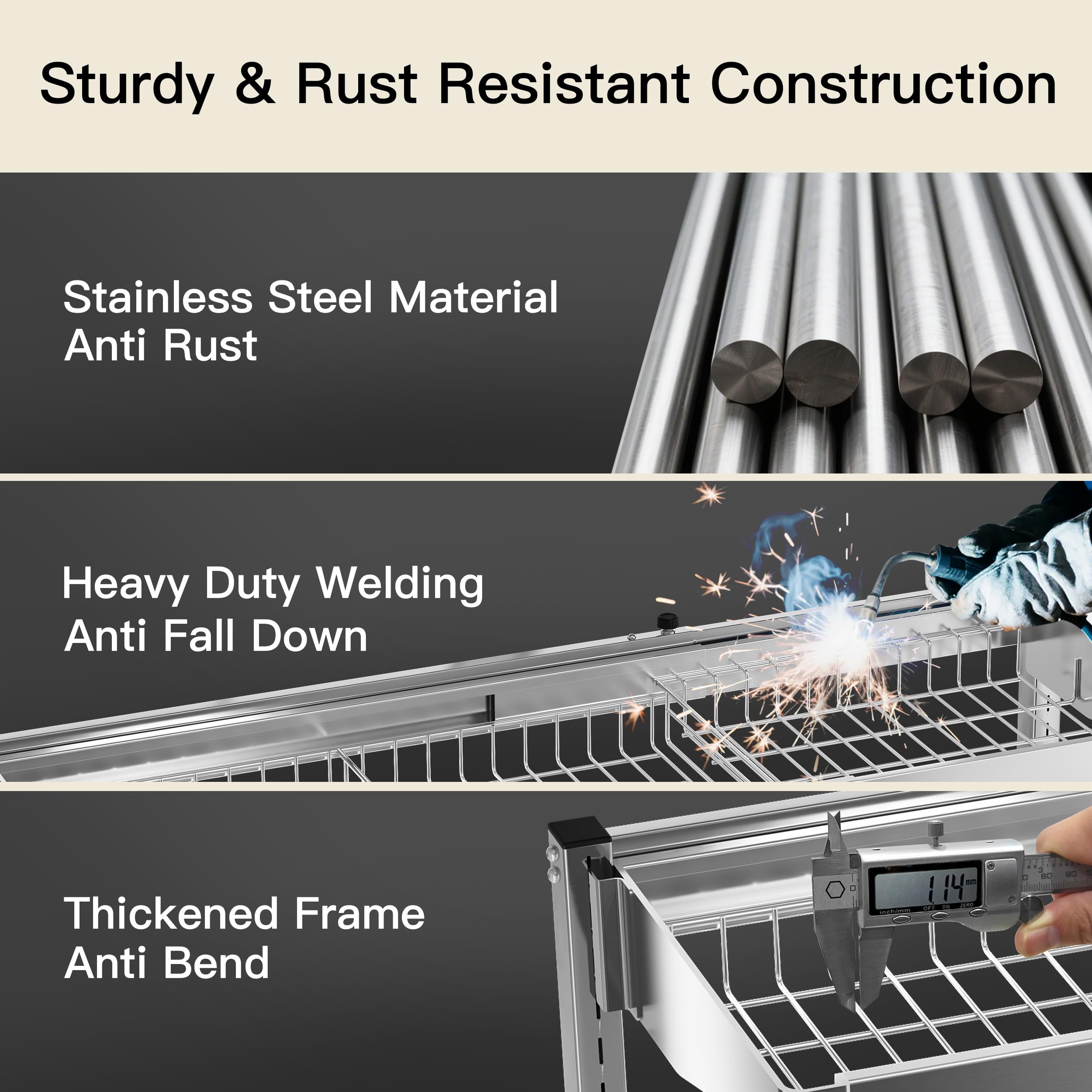 MAJALiS expandable-dish-drying-rack demonstrates adjustable width for different sinks.