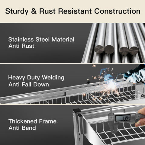 MAJALiS expandable-dish-drying-rack demonstrates adjustable width for different sinks.