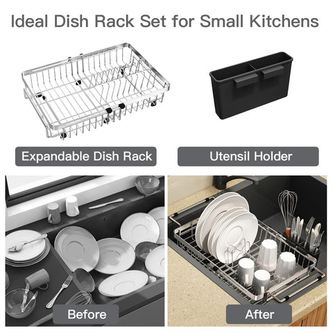 MAJALiS in-sink drying rack configuration fits inside the sink for tidy drying.