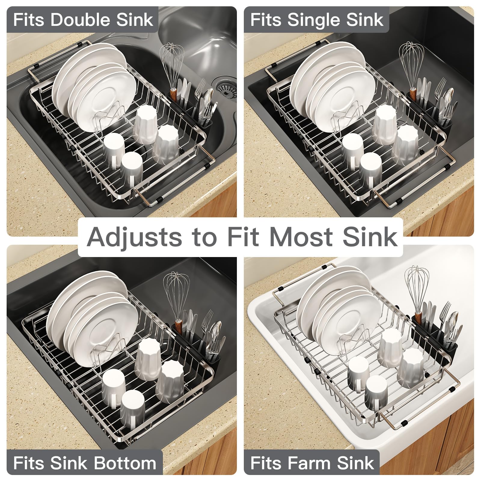 MAJALiS rust-free stainless steel frame for daily dish drying.