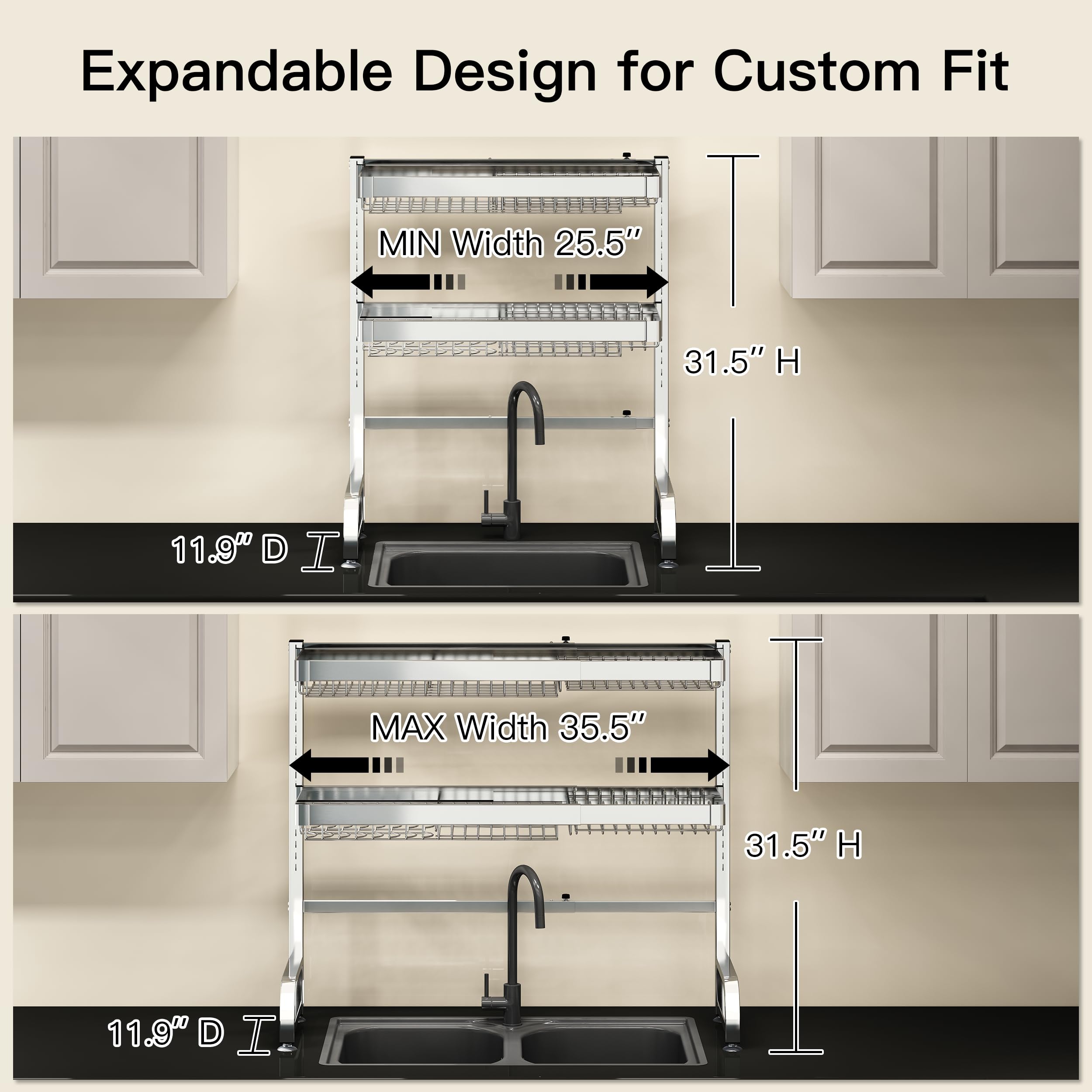 MAJALiS rust-proof stainless steel grid ensures long-lasting drying performance.