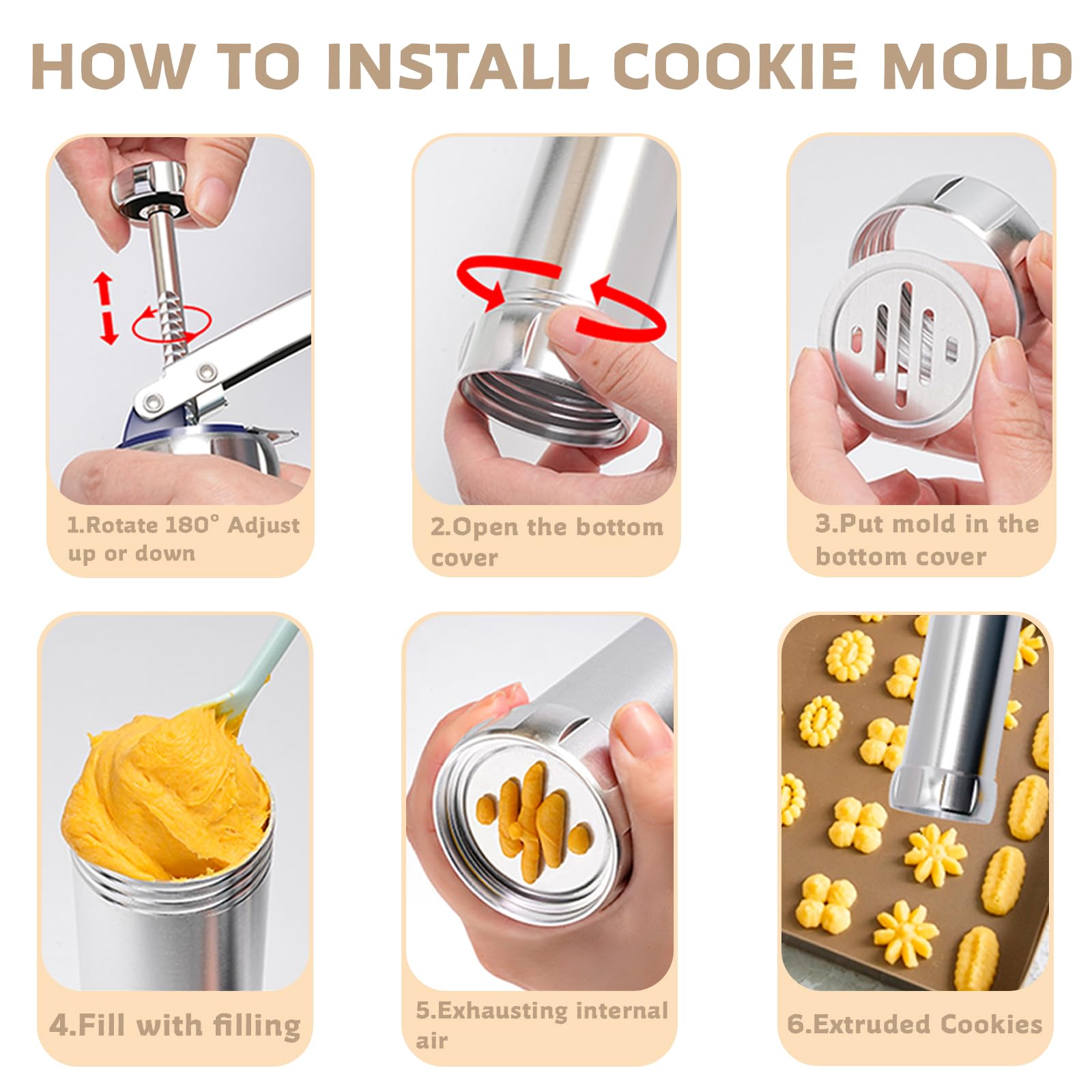 MAJCL cookie press dual-purpose design for cookies and cheese snacks