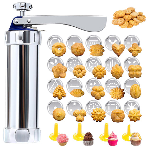 MAJCL cookie press gun with discs enables festive designs for cookies