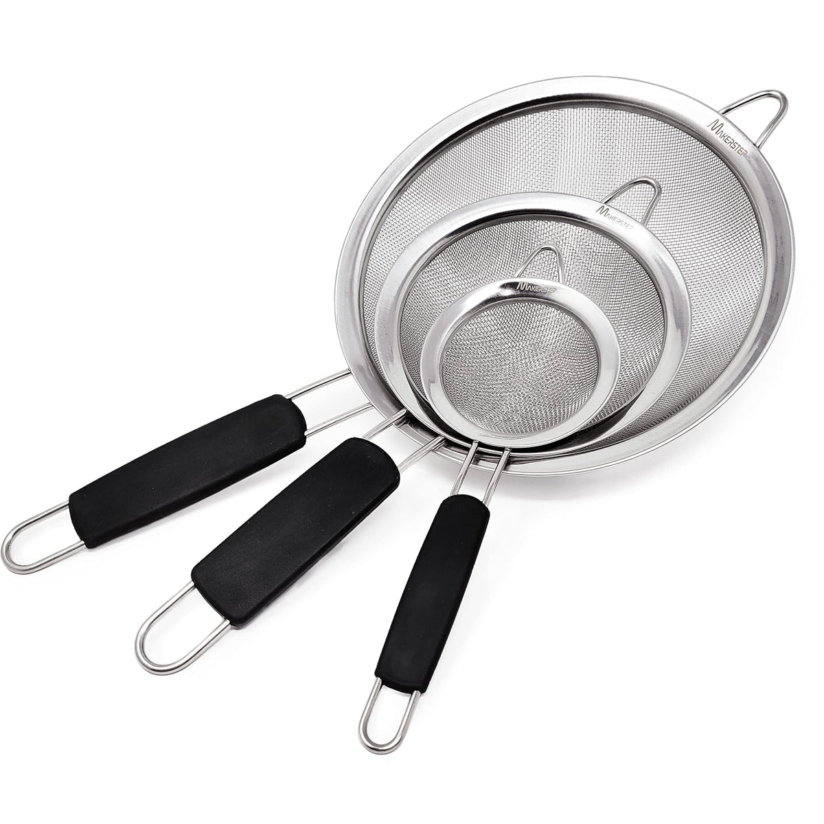 Makerstep fine mesh strainer 3-3-8 inch for delicate rinsing and sifting