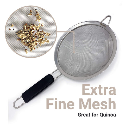 Makerstep insulated handle strainer prevents burns on hot liquids
