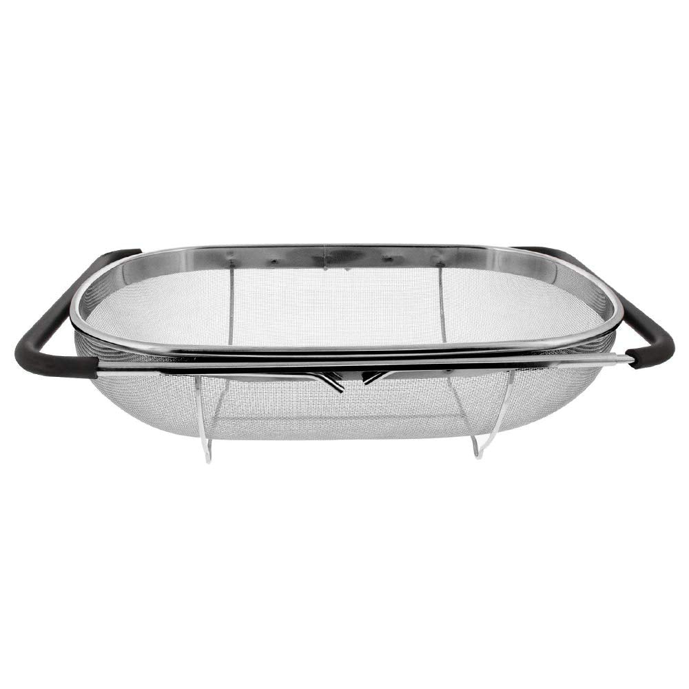 Makerstep over-the-sink colander basket with expandable design for versatile draining