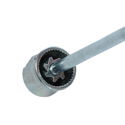 Makimoo flanged-base grinder stands securely on the counter during use.