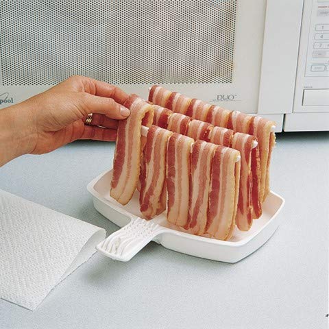 MAKIN BACON dishwasher-safe tray molded in USA for simple storage