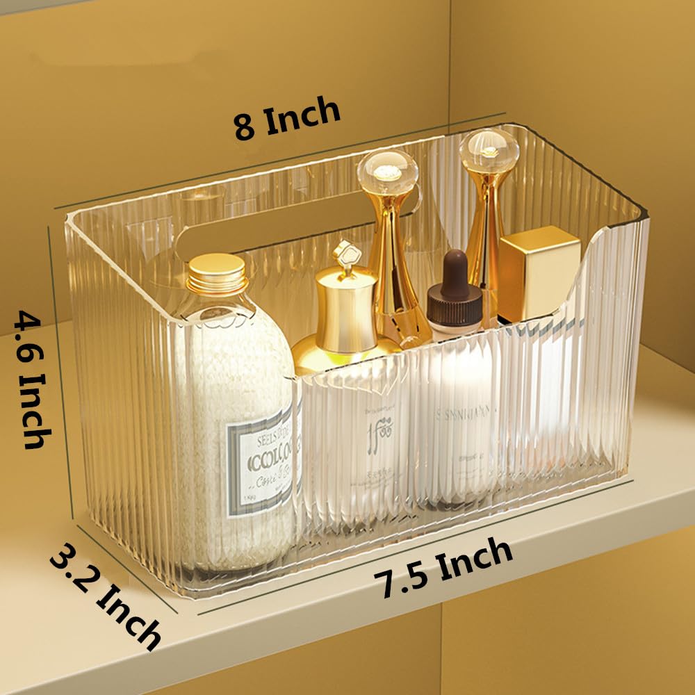 MAKIOTEKO adhesive cabinet door organizer, right view, durable wall-mounted bin for toiletries.