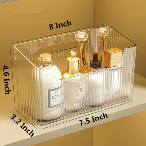MAKIOTEKO adhesive cabinet door organizer, right view, durable wall-mounted bin for toiletries.