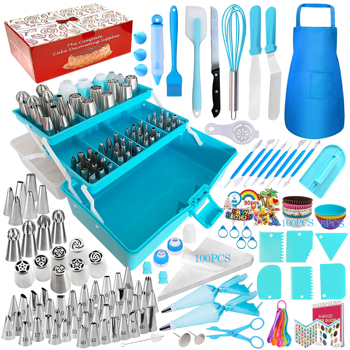 Makmeng cake decorating kit storage case keeps tools organized for quick baking sessions.