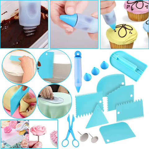 Makmeng cake scrapers and cutter for clean frosting edges.