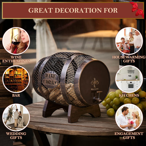 Makuvine large capacity holds approx 200 corks for seasonal collections.