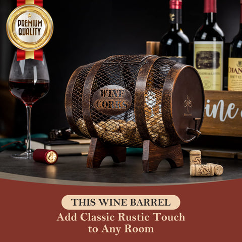 Makuvine cork display on metal frame showcases corks in style.