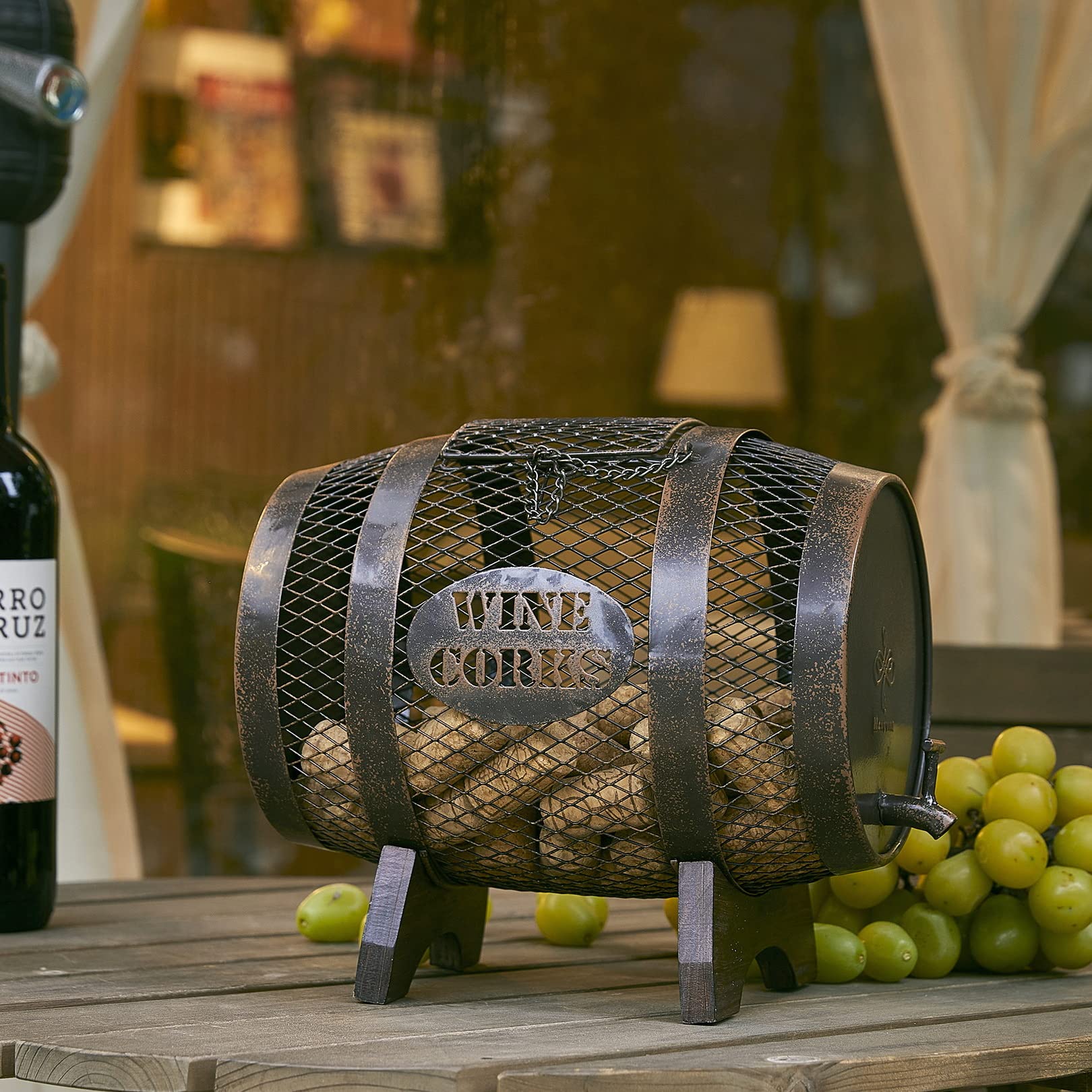 Makuvine barrel display fits any kitchen or home bar decor.