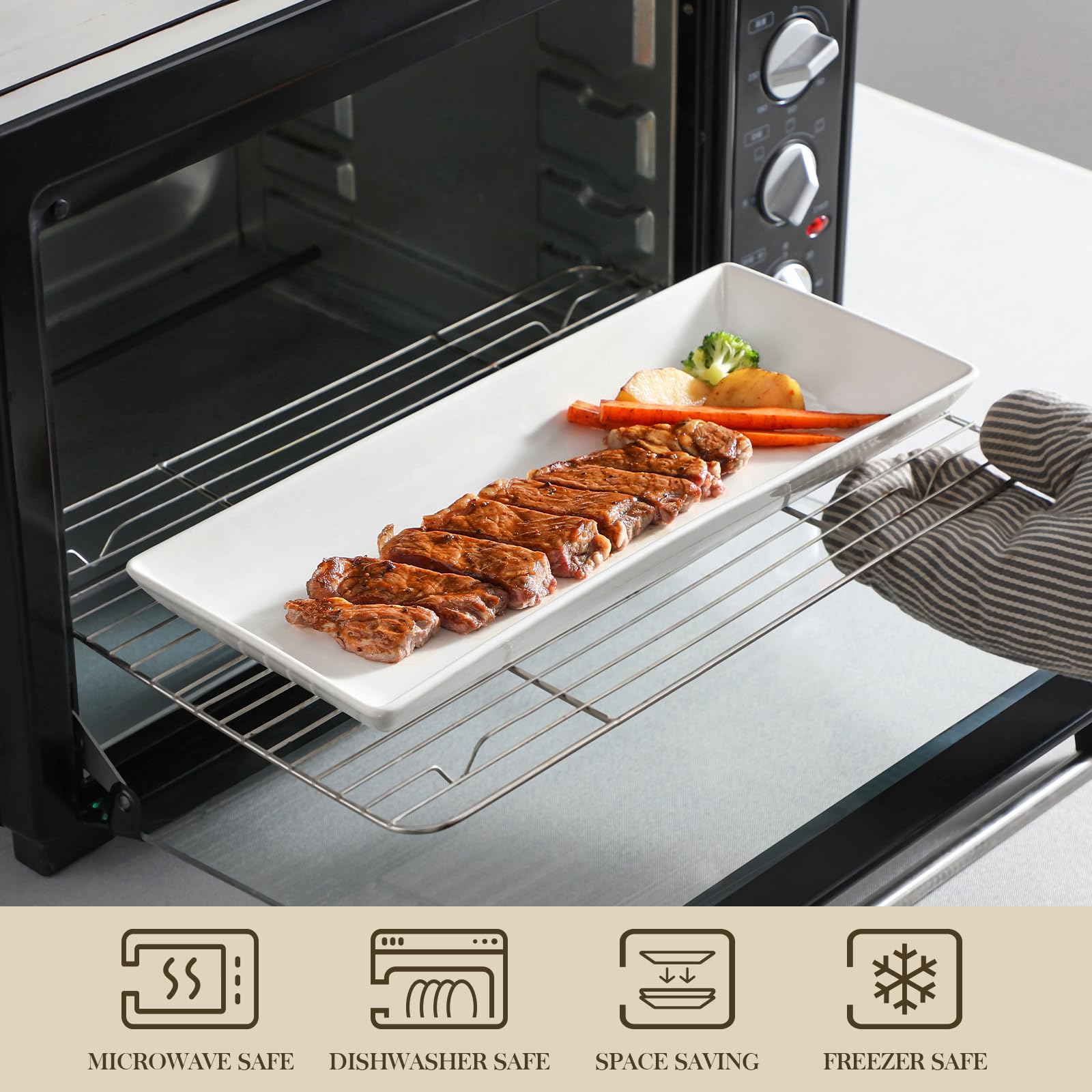 MALACASA 12-inch rack with white ceramic trays demonstrates stability.