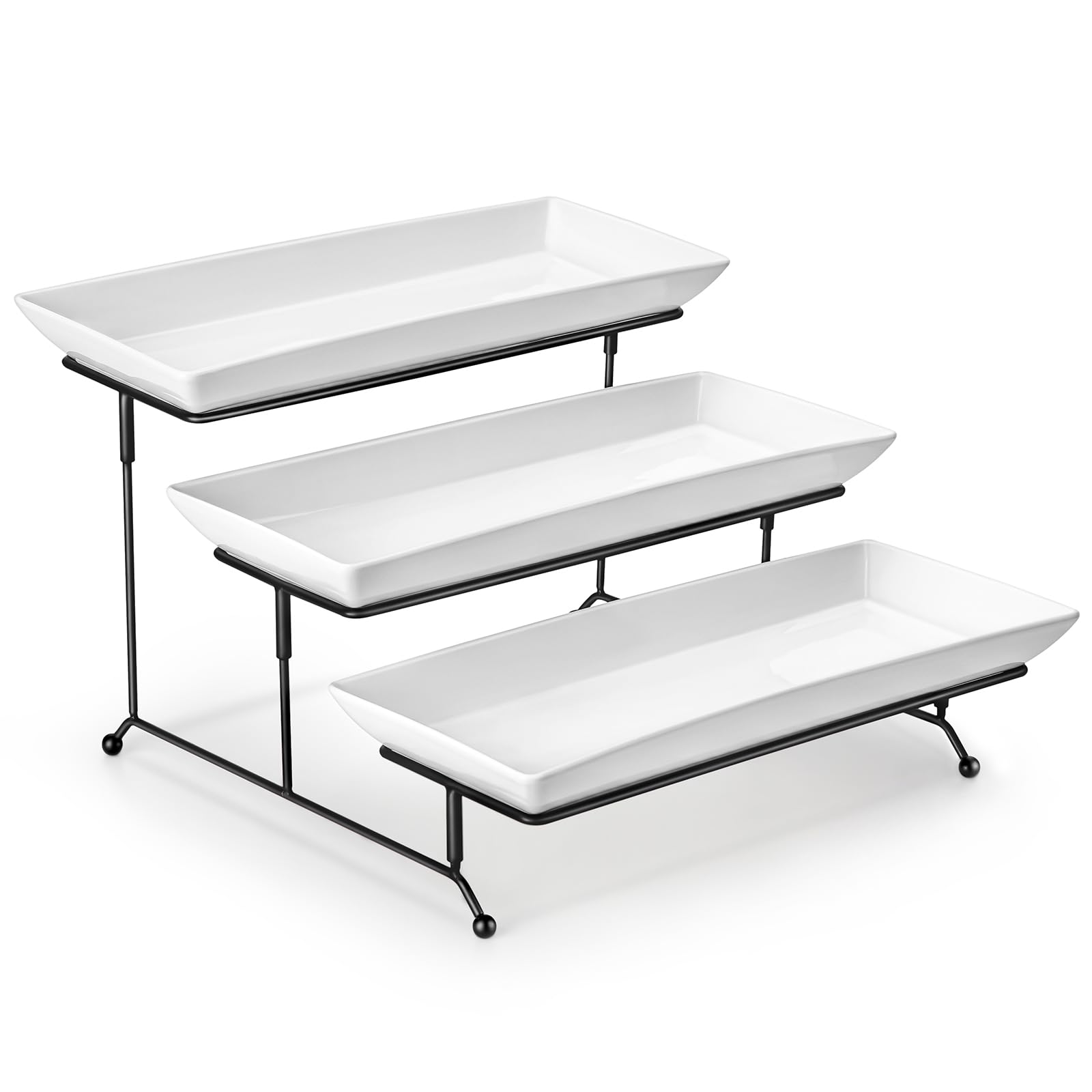 MALACASA 3-tier serving tray on table showcases versatile dessert display.