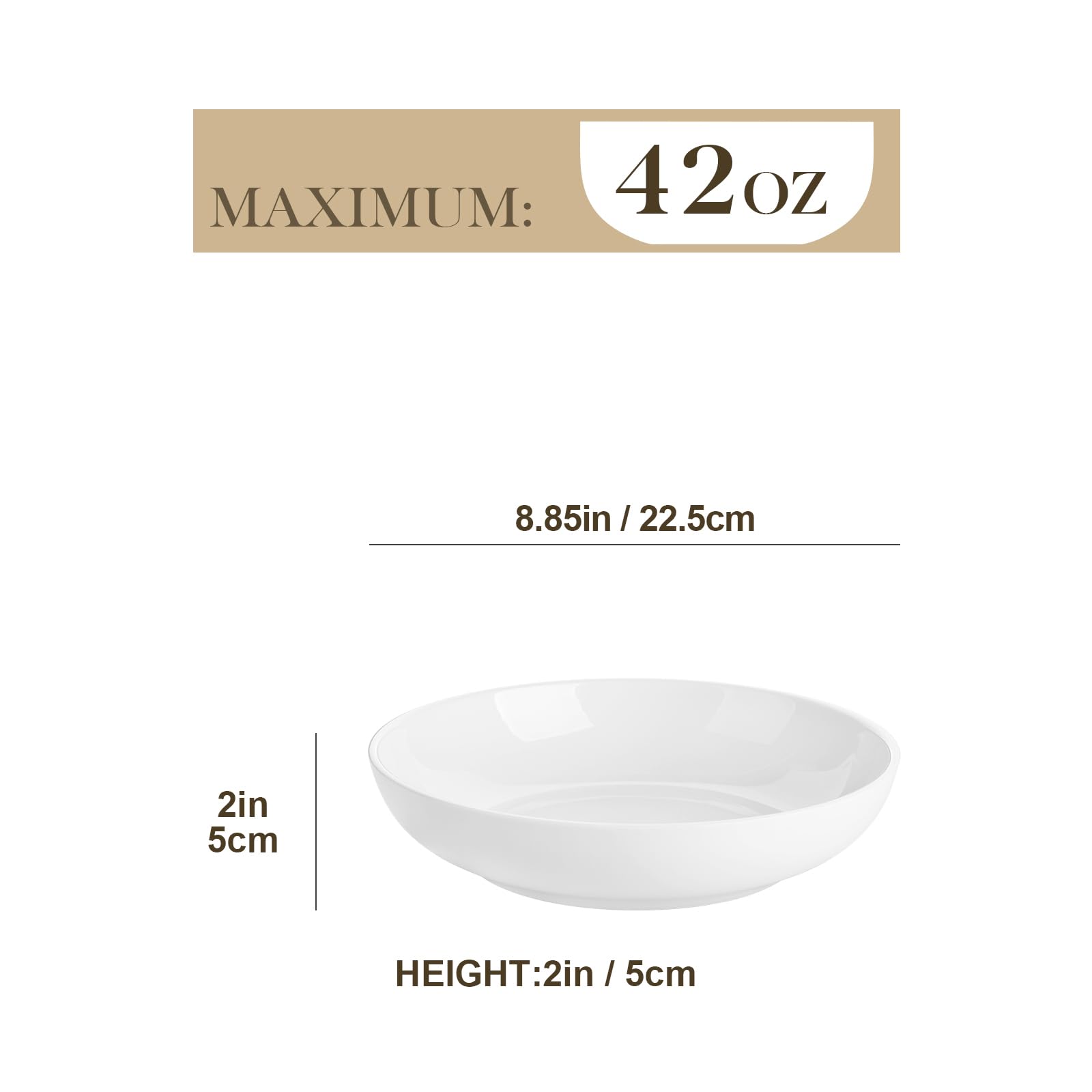 MALACASA 42oz pasta bowl inside view shows ample capacity.