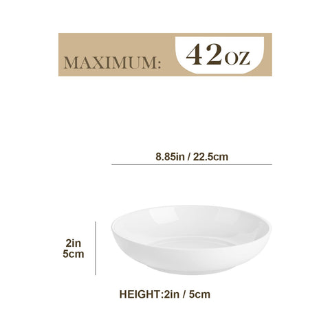 MALACASA 42oz pasta bowl inside view shows ample capacity.