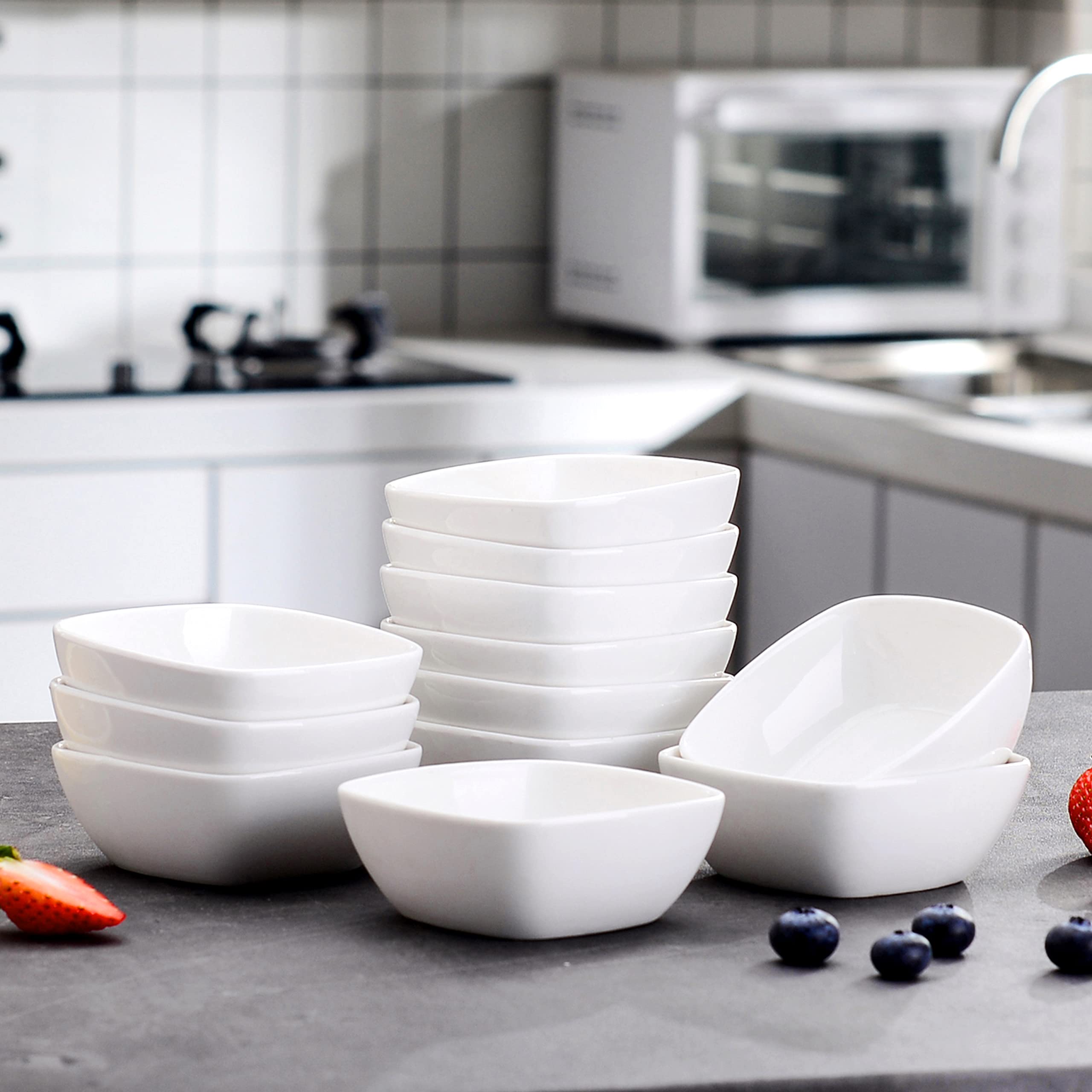 MALACASA elegant white glaze adds a clean, minimalist touch to table settings