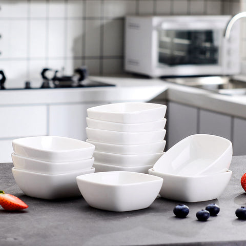 MALACASA elegant white glaze adds a clean, minimalist touch to table settings