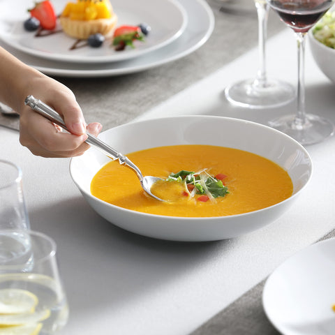 AMELIA porcelain is dishwasher-safe for easy cleanup.