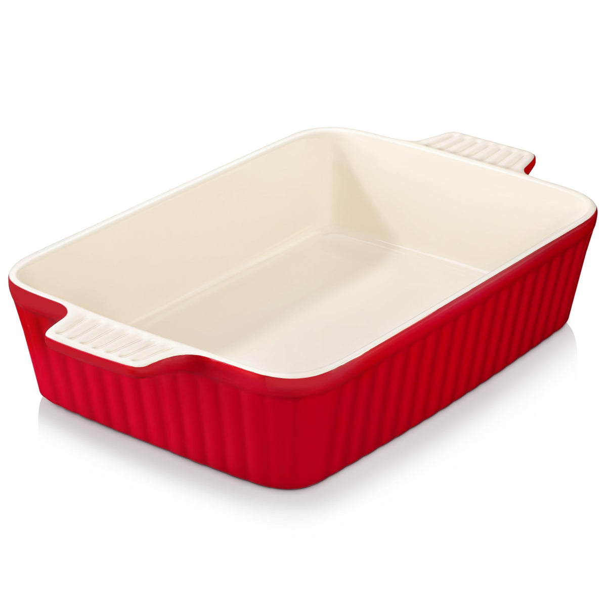 MALACASA Bake-Bake rectangular lasagna pan top view showing large capacity for family meals