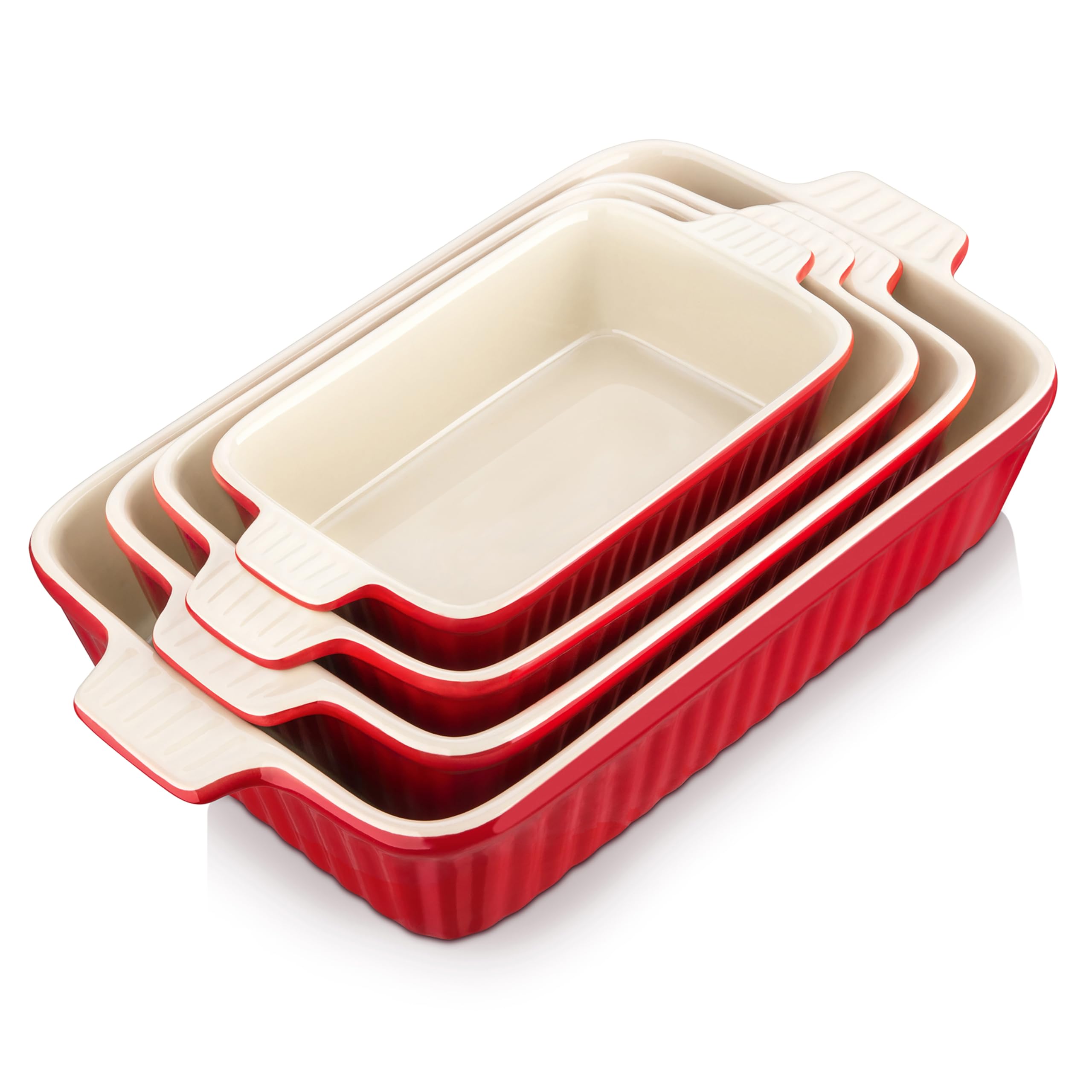 MALACASA bakeware set with four rectangular pans for oven use